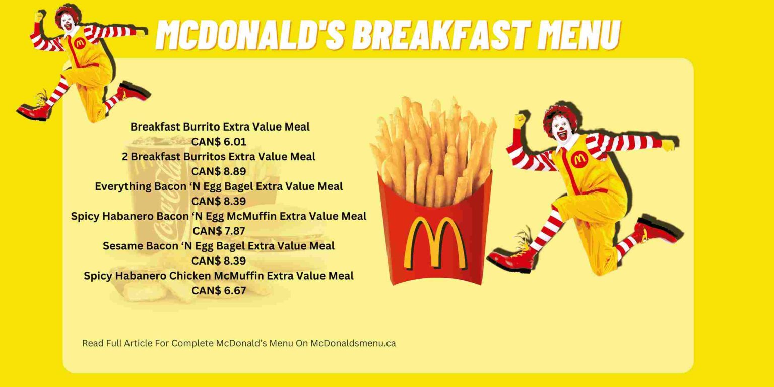 McDonald's Breakfast Menu Prices 2024 McDonalds Menu Prices Canada